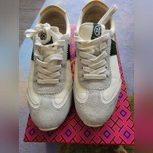 Tory Burch Green/Yellow/Ivory Sneakers 6.5